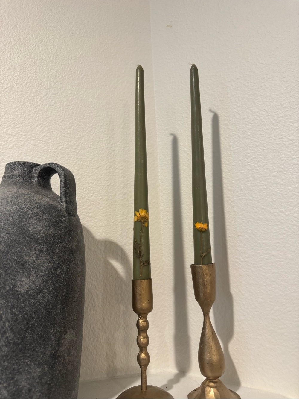 Pressed Flower Candlesticks